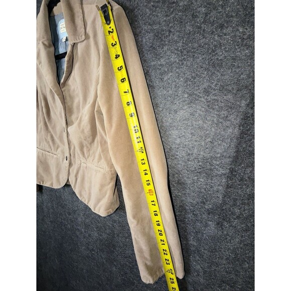 Old Navy Tan Velvet Blazer Jacket Lace Cuff Vintage Victorian Style Women's Sz M - Picture 8 of 12